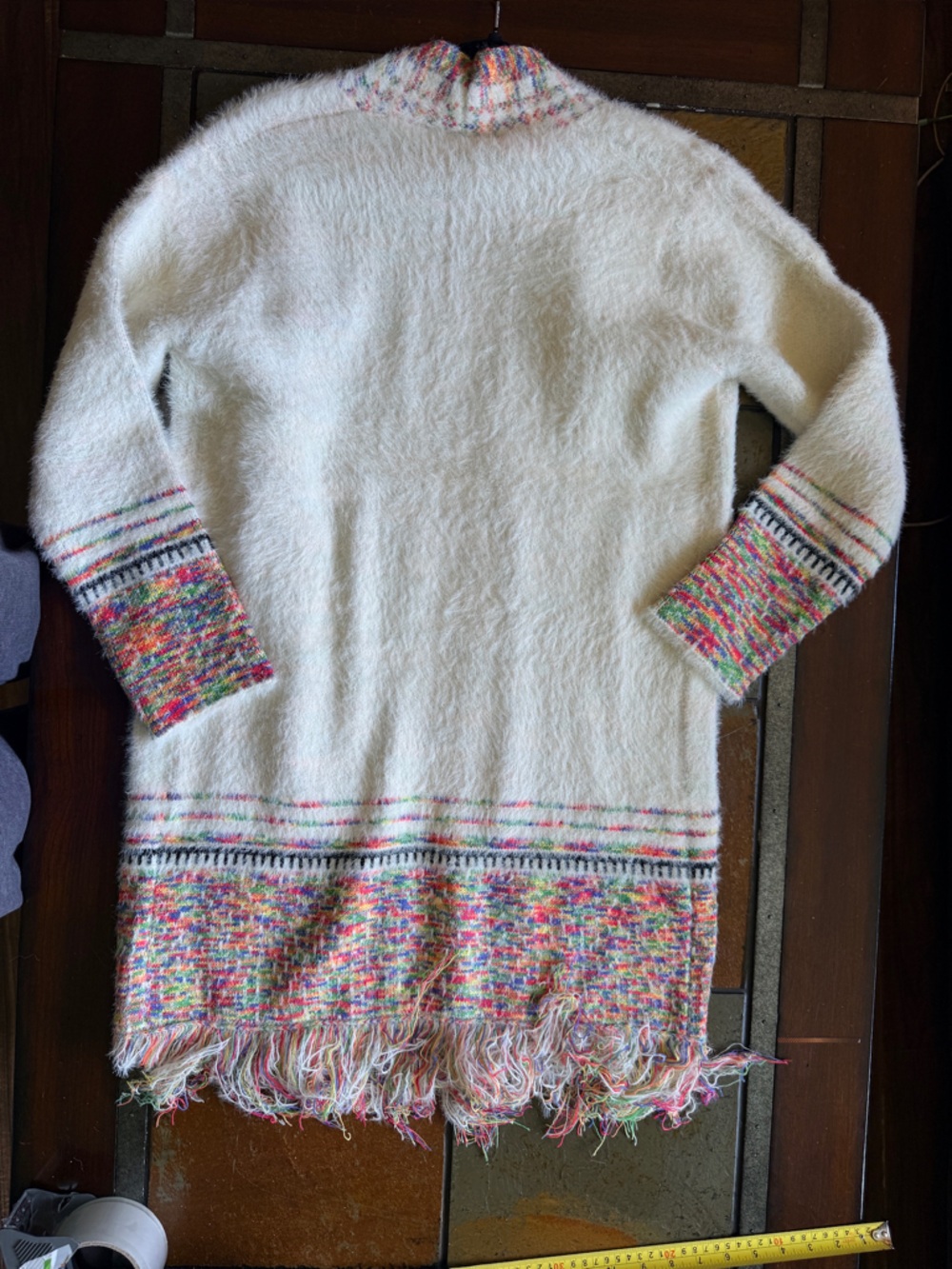 Ivory venario fringe fay long open sweater cardigan colorway art 2 wear rodeo BN - Picture 6 of 6
